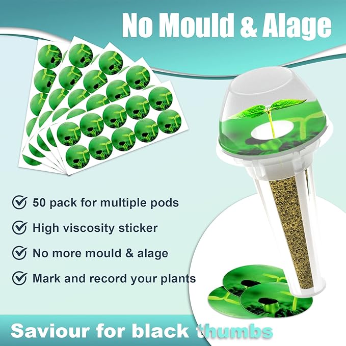 Haligo 150pcs Seed Pod Kit for Hydroponics, Grow Anything Kit with 100pcs Grow Sponges, 50pcs Pods Labels, Hydroponics Pods Replacement Compatible with Hydroponics Growing System from All Brands