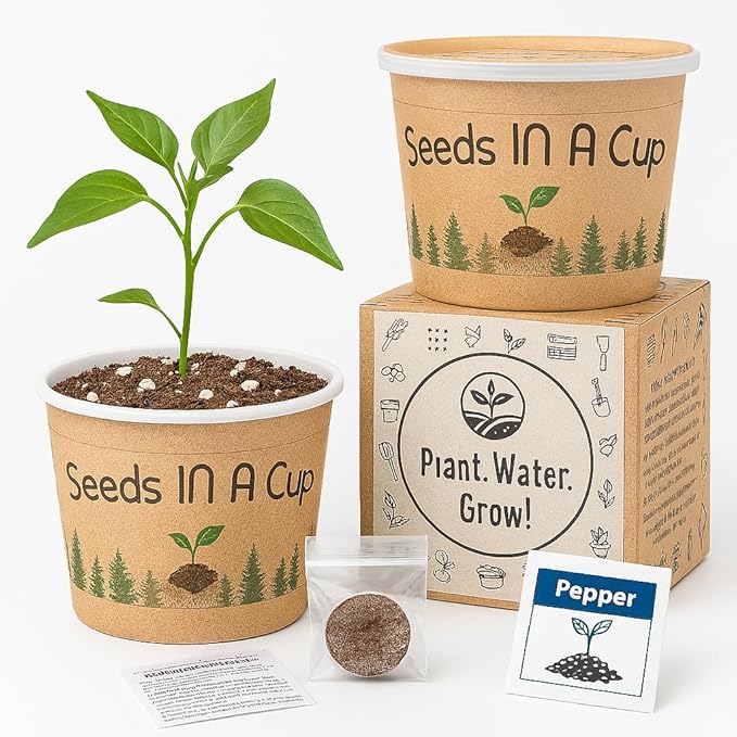 Seeds In A Cup® Plant Grow Kit – 60+ Varieties of Vegetables, Herbs & Flowers | Indoor & Outdoor Seed Starter for Kids & Adults | Grow Your Own Garden | Gardening Gift (Mint)