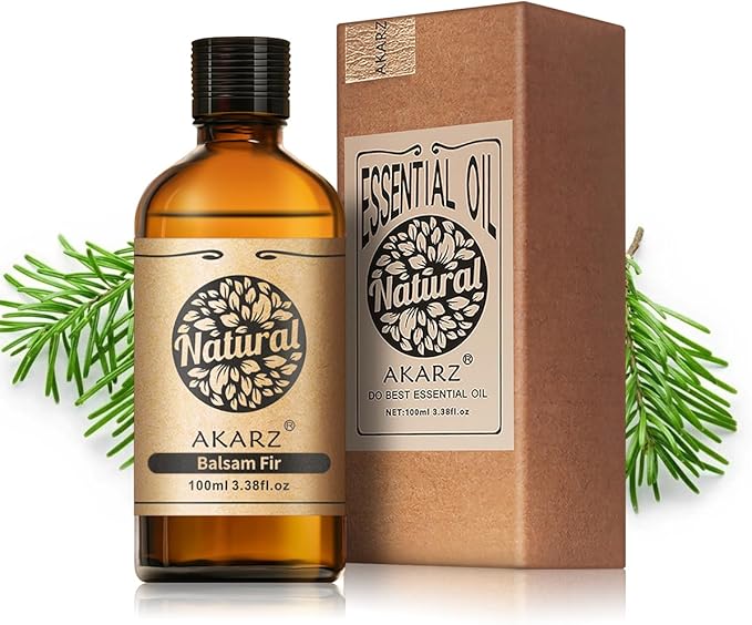 AKARZ 100ml Balsam Fir Essential Oil Natural Balsam Fir Oil Pure for Candle Making,DIY Skincare Products Massage,Home Spa Relaxation