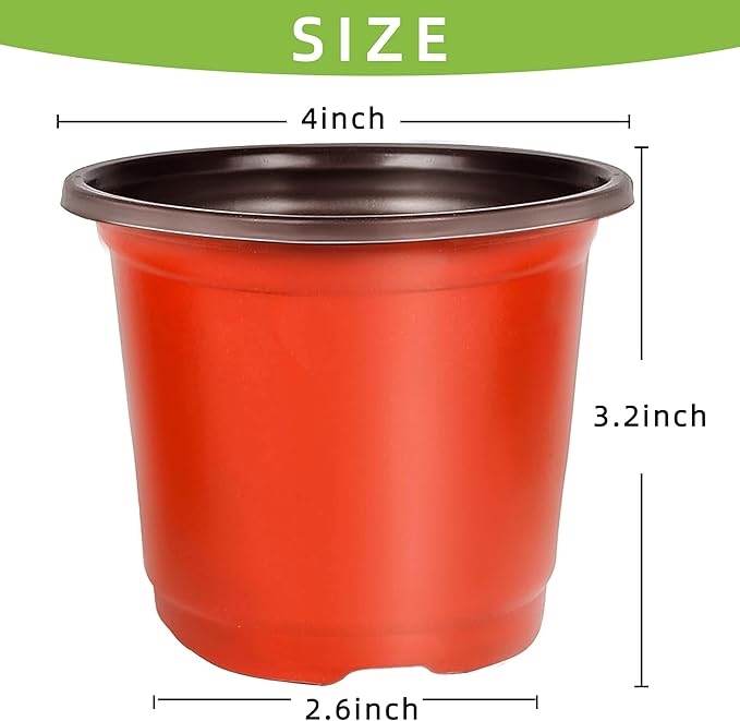 LWWTBS Plant Nursery Pot/Pots 200 Pcs 4" Plastic Small Plants Pots Flower Pots Seed Starting Pots for Plants Indoor Outdoor Seeding pots (with 200 Plant Labels)