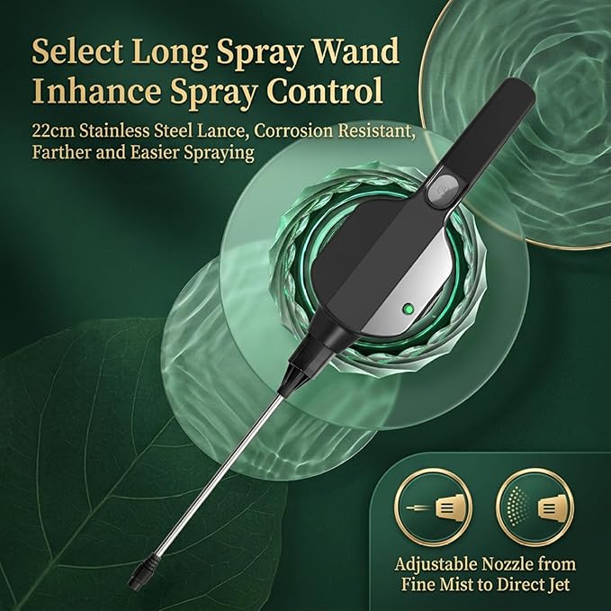 Rechargeable Electric Spray Bottle 2000ml Plant Mister with Dual Spray Modes & Long Nozzle, Ergonomic Water Sprayer for Indoor Plants, Home Gardening