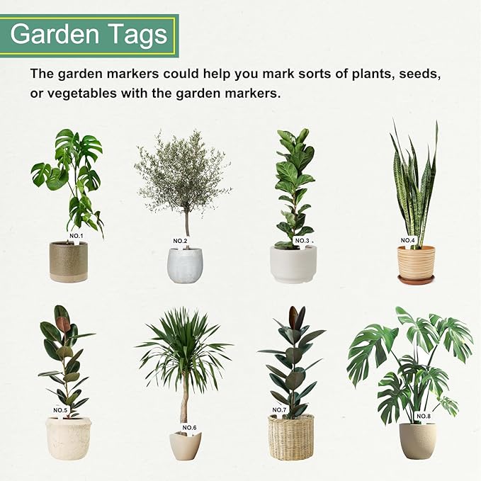 uxcell 100Pcs 4 Inch Plant Labels Large T-Style Garden Marker Plant Tags Garden Labels for Flower Beds,Pots Vegetables Light Blue