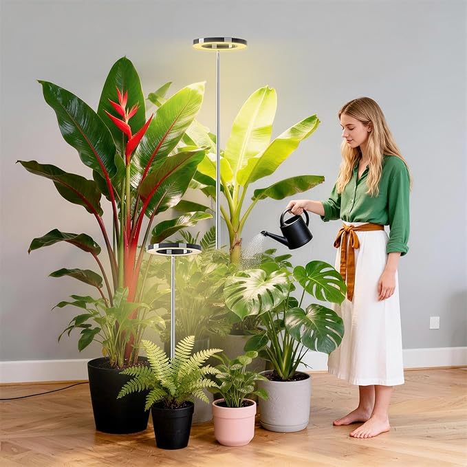 Grow Lights for Indoor Plants, Full Spectrum Plant Lights for Indoor Growing with 6/12/16H Timer-B2