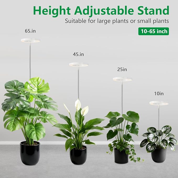 Grow Lights for Indoor Plants,LPMZMBL Indoor Plant Light,80 LEDs Full Spectrum Plant Lights for Indoor Growing with 6/12/16H Timer-W1