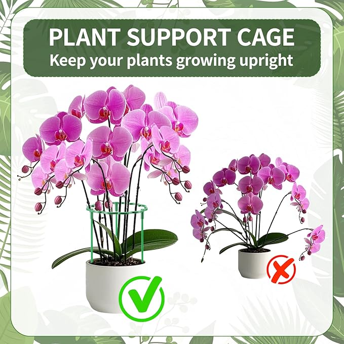 24 Pack Plant Support Stakes Sets - Versatile Plant Cages, Stackable Garden Flower Support， Small Plant Stakes for Indoor Plants,Tomato,Monstera, Peony, Hydrangea, Climbing Plants