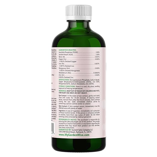 GARDENWISE 0-3-2 Giant Bloom: Orchid Bloom Enhancer - Orchid Bloom Booster - Orchid Food Fertilizer Concentrate - Chelated Nutrients for Healthy Flower & Reblooms (16 OZ)