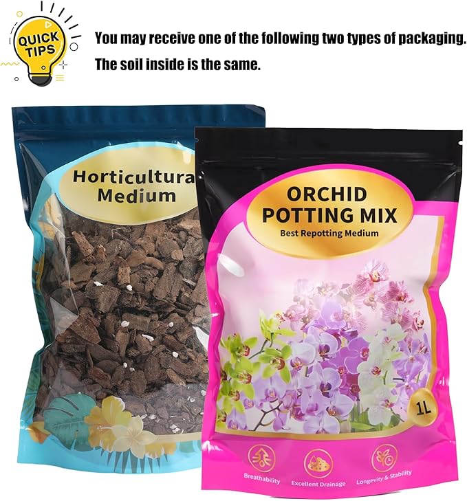 Orchid Potting Mix with Orchid Bark 10QT - New Upgraded Formula for Superior Drainage & Breathability | Premium Soil for Healthy Roots