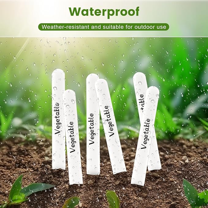 Plastic Plant Labels,100 PCS 6 Inch Plant Tags,Vegetable Gardening Tags,Seed Labels,Nursery Plant Markers and Labels,Plant Label Stakes with Permanet Marking Pen Plant Markers for Outdoor Indoor