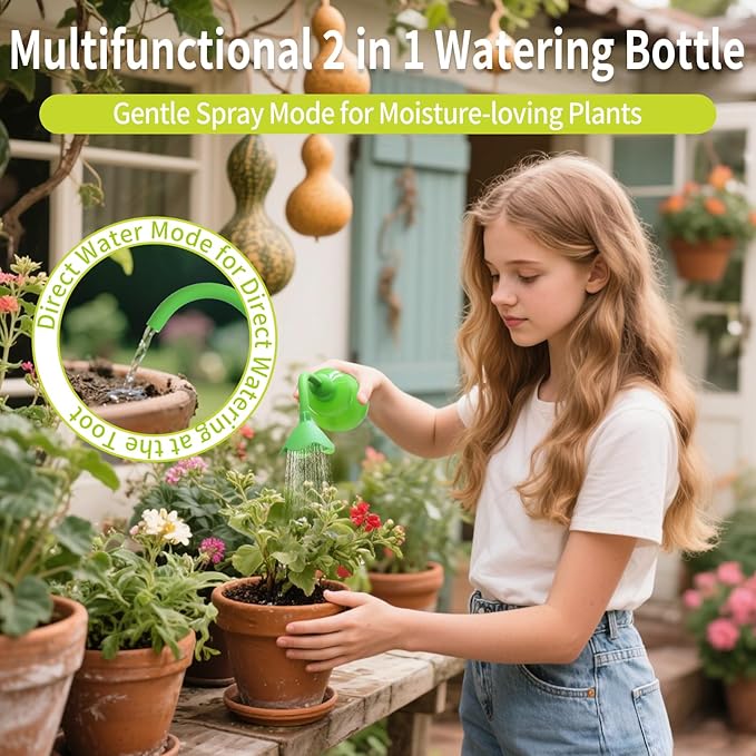 BKSAI Squeeze Bottles for Plants, 11oz Small Watering Can for Succulent, Muti-function Squirt Bottle for Seedling Watering, Wash, tattoo, Cyan
