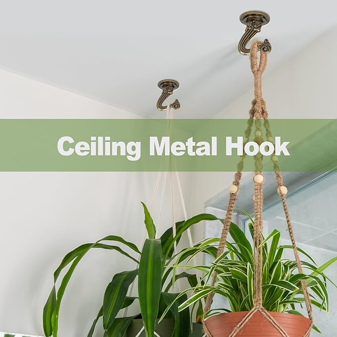 Aidoclip Ceiling Swag Hook Sets - Heavy Duty Hooks with Mounting Hardware for Hanging Plant, Ceiling or Extender Chains - Easy Install with Screws/Brackets