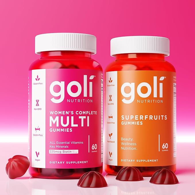Goli Nutritional Supplement, SuperFruits Beauty Gummy Vitamin - 120 Count - Collagen-Promoting Ingredients - Mixed Fruit, Vegan, Plant-Based, Non-GMO, Gluten & Gelatin Free