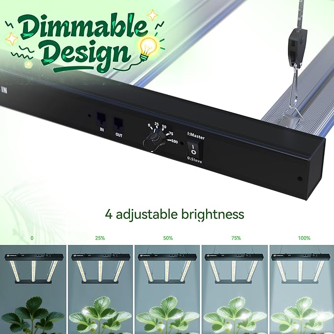 Grow Light FARMLITE Grow Lights for Indoor Plants Full Spectrum LED Growing Light Plant Hanging Growing Bar Lamps Seedling Daisy Chain Dimmable Board 2x2ft Coverage (120, Watts)