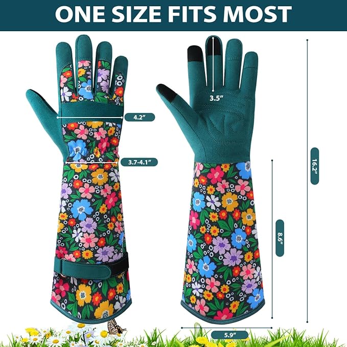 Trifabricy Gardening Gloves for Women, Breathable Leather Garden Gloves with Grip, Thorn-Proof Puncture-Resistant Work Gloves