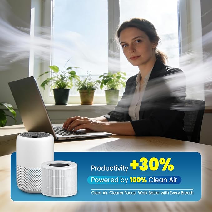 Core Mini Replacement Filter Compatible with LEVOIT Core mini-P Air Purifier, 3-in-1 Great High-Efficiency Materials With Activated Carbon,Core Mini-RF,2 Filter & 10 Fragrance Sponge，White