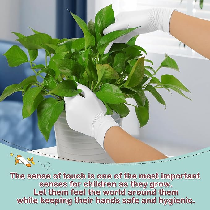 Kids Disposable Nitrile Gloves for 4-10 Years, Suitable for Cooking, Gardening, Painting, Powder and Latex Free-100 PCS