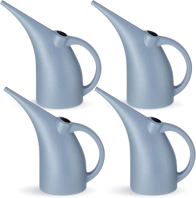 LemonRoad 4 Pack Small Indoor Watering Plant Can 1/4 Gallon Plastic Long Spout Indoor Outdoor Plant Watering Cans Bulk Pot, Precise Pour for Houseplants Succulents Garden Office Decor