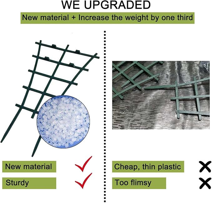 Feitore Mini Plant Trellis Garden Trellis for Climbing Plants Outdoor Plastic Superimposed Potted Plant Support Flower Supports (4 Pcs)