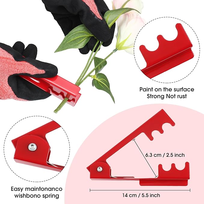 WILLBOND Floral Arrangement Kit, Valentine Rose Thorn Stripper Tool Garden Pruning Shears Scissors Rose Thorn Remover Pruner Trimmer Gloves Tapes Florist Garden Tool Gift Kit for Women(Pink)