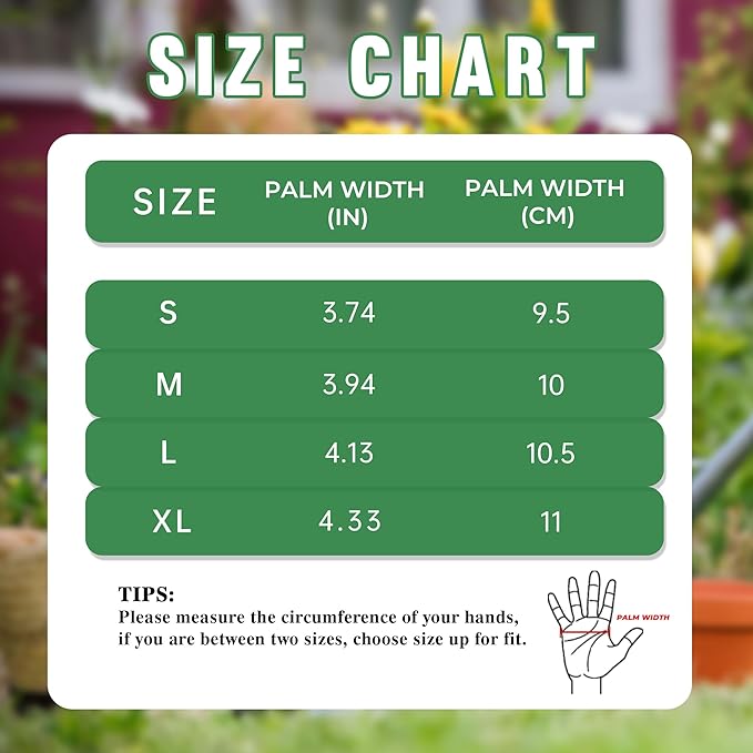HANDLANDY Women Gardening Gloves, Scratch Resistant Breathable Ladies Rose Pruning Long Gauntlet Floral Print Garden Yard Gloves, Gift for Gardeners (Grass Green, M)