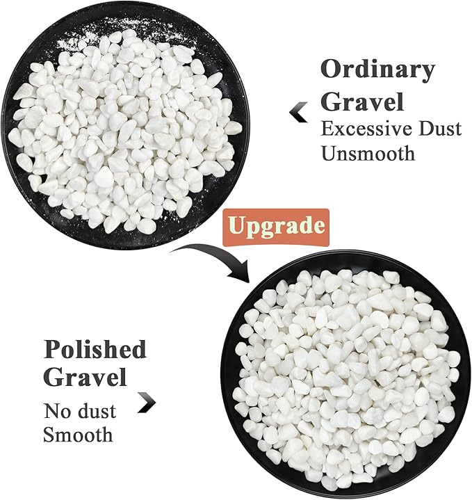 FANTIAN 5 lbs White Pebbles for Indoor Plants, 3/8 Inch Decorative White Gravel, Polished River Rocks for Potted Plants Vase Cactus Bird Bath and Outdoor Garden Landscaping