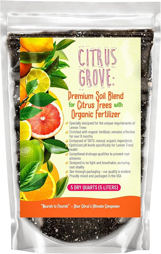GARDENWISE Premium Organic Citrus Potting Soil for Indoor/Outdoor Plants - Perfect for Oranges, Lemons, Limes & Grapefruits Trees - Hand Blended for Optimal Growth (5 QUARTS)