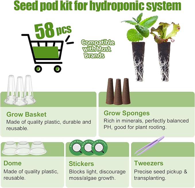 12-Pod Lettuce Seed Pod Kit for AeroGarden, iDoo, Ahopegarden Hydroponic Growing System, 350mg Seeds