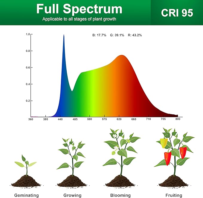 Indoor Small Plant Growth Lights, Pot Clip Grow Lights, LED Full Spectrum, Grow Lamps with 4 Brightness Levels, Auto Timer 6/12/ 16 Hrs for Succulents, White 2 Pack