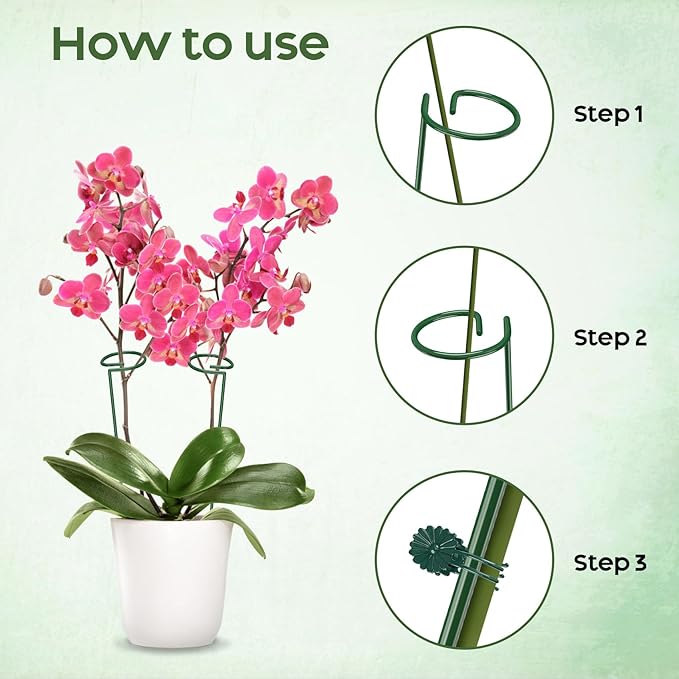 Unves 36 Inch Plant Stakes Tall, 5 Set Plant Support Stakes for Indoor or Outdoor, Three Sizes(12 or 24 or 36 Inch) Garden Plants Cages Support Rings for Flowers Tomato Amaryllis Lily Peony Rose