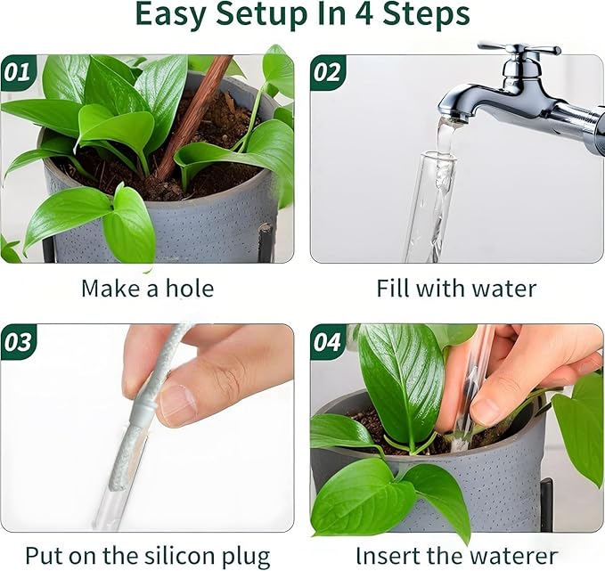 2 Pack 13 oz Glass Rainbow Large Plant Watering Globes, Self Watering Planter Insert with Self Watering Wick, Automatic Watering Device for Indoor & Outdoor Plants