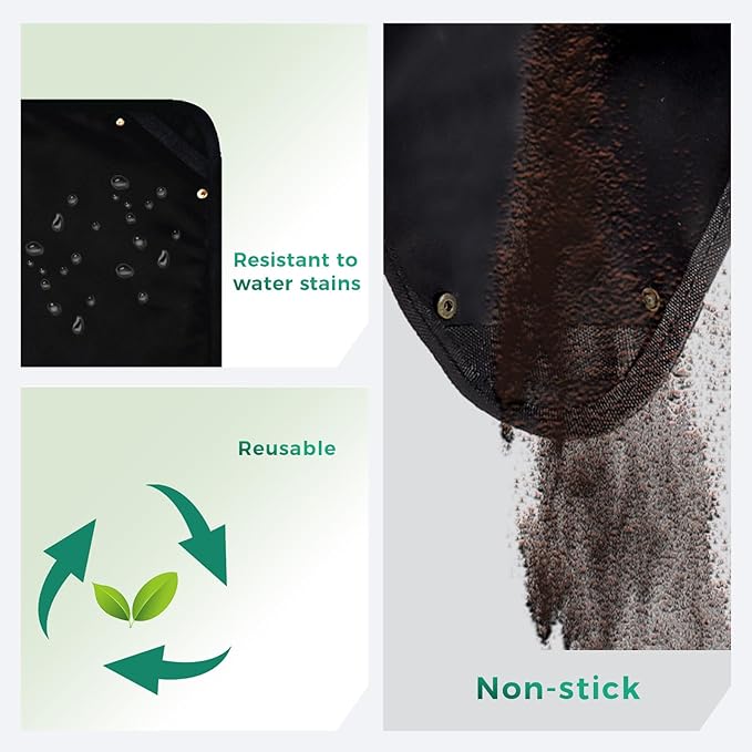 Large Plant Transplanting Mat - Thickened Waterproof Potting Mat, Succulent Gardening Mat, Portable Repotting Mat for Mess Control (PVC-Black39.5"x39.5")