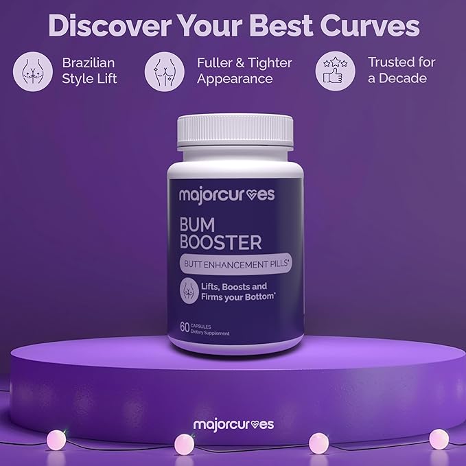 Major Curves Bum Booster Pills – Butt Enhancement for Women, Booty Growth Capsules for Bigger Bum, Curvier Hips and Glutes, Natural Brazilian Butt Lift Alternative with Fenugreek and Wild Yam