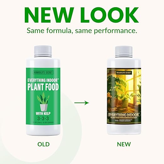 Humboldts Secret Everything Indoor Plant Food | 3-3-3 All Purpose Liquid Fertilizer with Norwegian Kelp | Supports Growth and Strong Roots | Nutrients for Houseplants & Indoor Plants | 8 Ounce