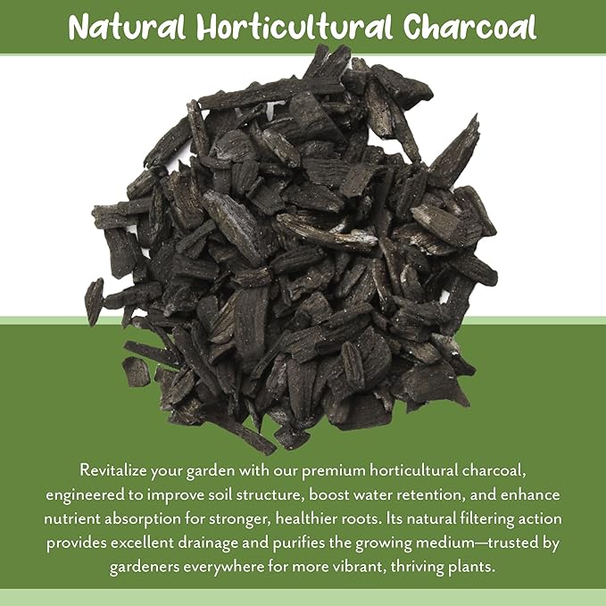 Soil Sunrise Horticultural Charcoal for Indoor Plants (12 Quarts) Hardwood Soil Additive for Orchids, Terrariums, and Gardening