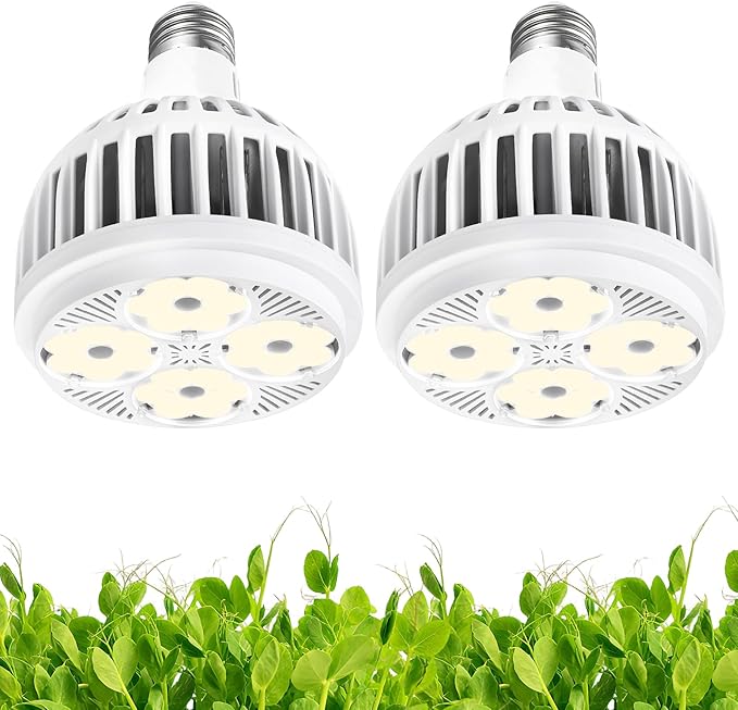 Hywyimlait Grow Lights for Indoor Plants, Full Spectrum 4000K, 22W Plant Light Bulb with High PPFD, E27 Base, LED Energy Saving Grow Light Bulb for Seeding and Growing, 2 Pack