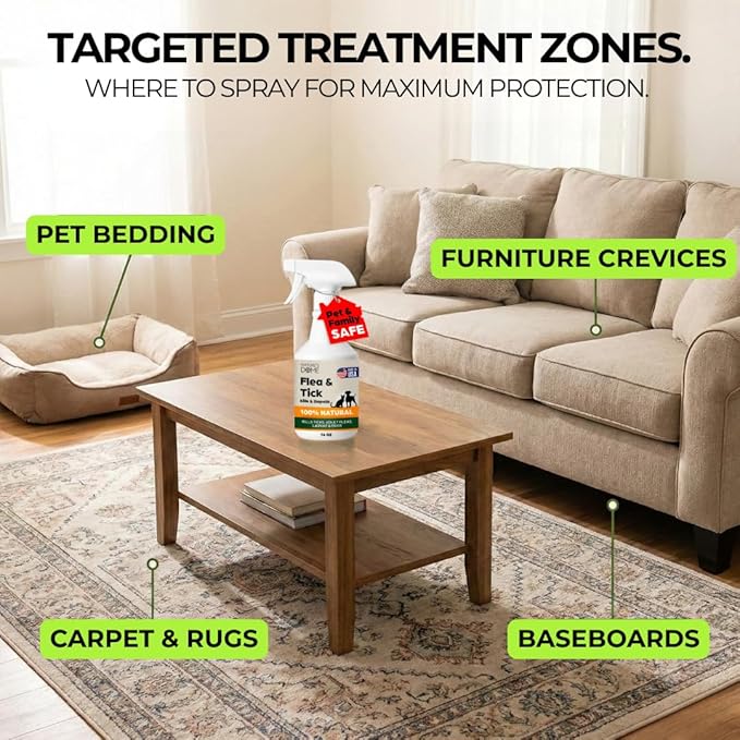 Nature’s Dome Outdoor Flea & Tick Spray – 16 oz – Kills & Repels Fleas, Ticks, Larvae & Eggs – Plant-Based Pest Control – Safe for Pets, Kids & Plants – Ready-to-Use