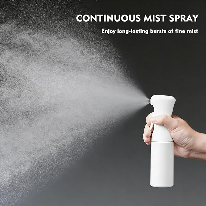 Continuous Spray Bottle, 6.8 OZ Hair Spray Bottles, Ultra-Fine Mister Spray Bottle for Hairstyling, Cleaning, Plants, Pets, Salons, and More (2 Pack)