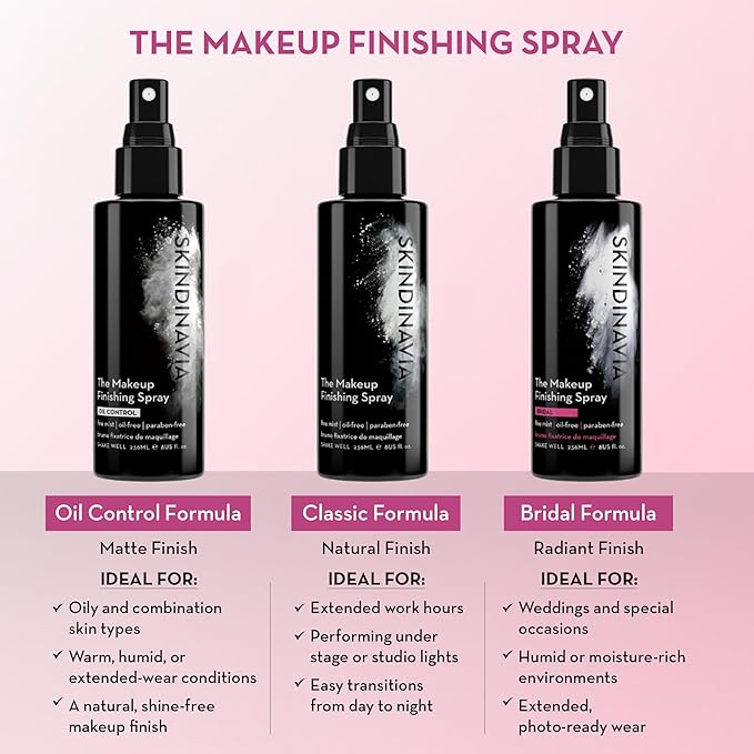 Skindinavia The Makeup Finishing Spray, Bridal Makeup Cooling Setting Spray, All-Day Wear, Long-Lasting Up to 16+ Hours, Heat-Resistant & Waterproof, Wedding Day, Bridal Shower Gift, 2.0 Oz