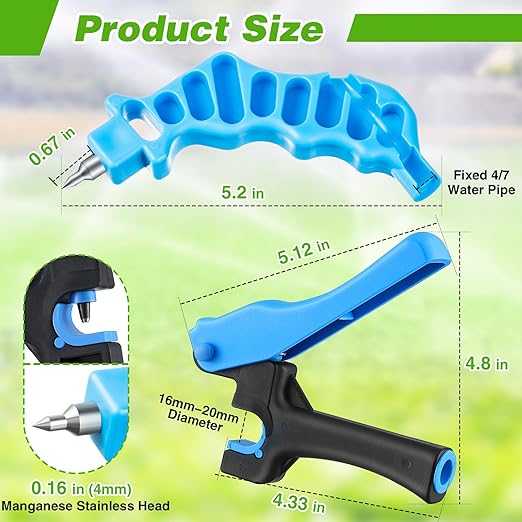 Feekoon Drip Irrigation Tubing Cutter Hole Punch Tool, Irrigation Sprinkler Hose Cutter, 2 in 1 Combination Drip Punch Tool for Garden PE Pipe 16 20mm(Blue)