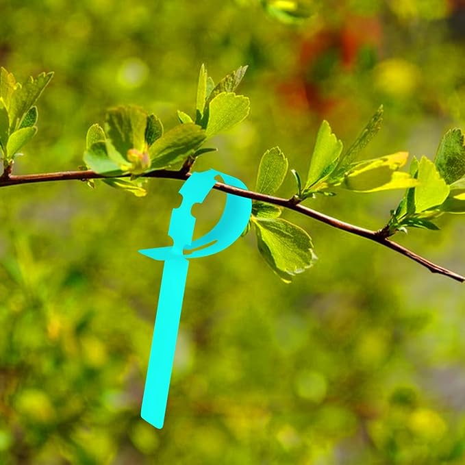 Plant Labels 200Pcs Yuanling Plastic Plant Tree Tags Wrap Around Hanging Tags Nursery Tree Markers Adjustable Garden Labels for Indoor Outdoor Gardening Plants (Teal)