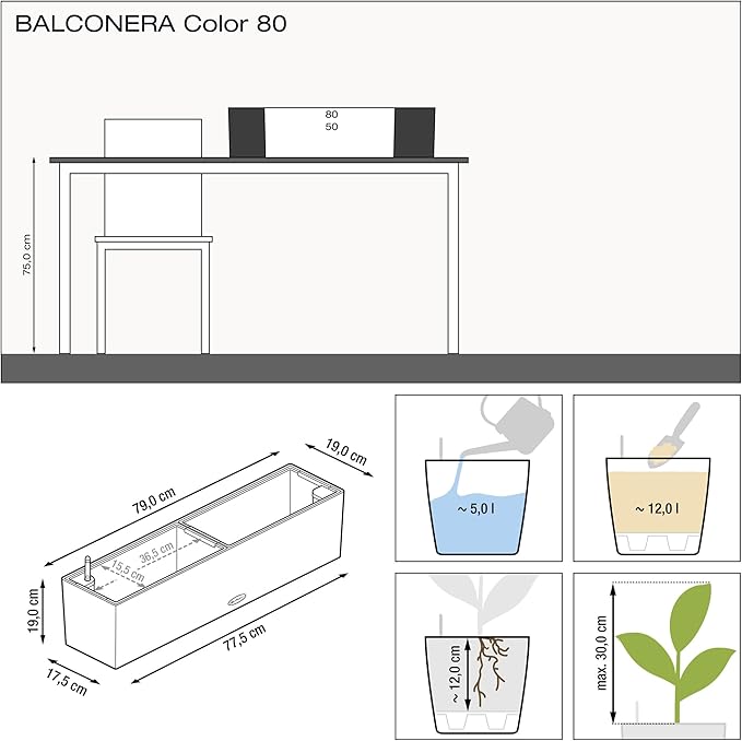 LECHUZA BALCONERA Color 80 pastel green 15705