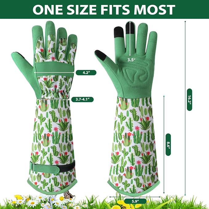 Trifabricy Gardening Gloves for Women, Breathable Leather Garden Gloves with Grip, Thorn-Proof Puncture-Resistant Work Gloves