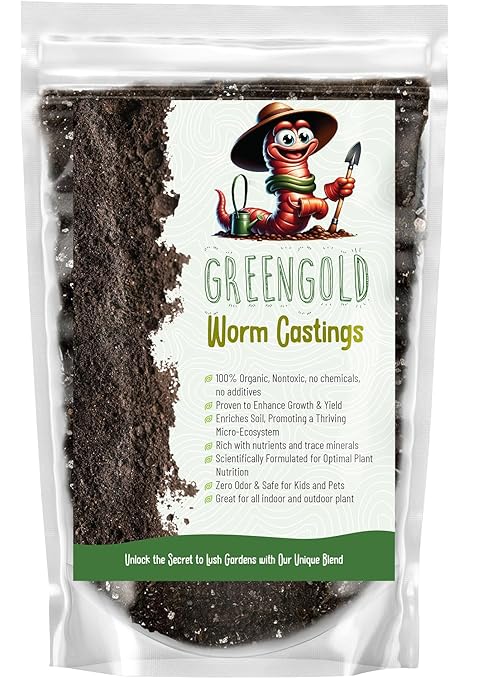 GARDENWISE Organic Worm Castings Premium Worm Castings Fertilizer for Nutrient-Rich Soil and Healthy Growth (1 Quart)