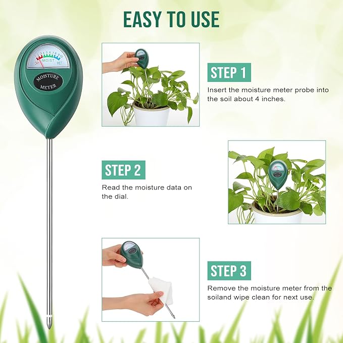 Macarrie 6 Pack Soil Moisture Meter Plant Water Long Probe Deep Use Soil Moisture Meter Sensor Monitor Hygrometer for Gardening Farming Indoor and Outdoor Plants, No Batteries Required, 2 Size