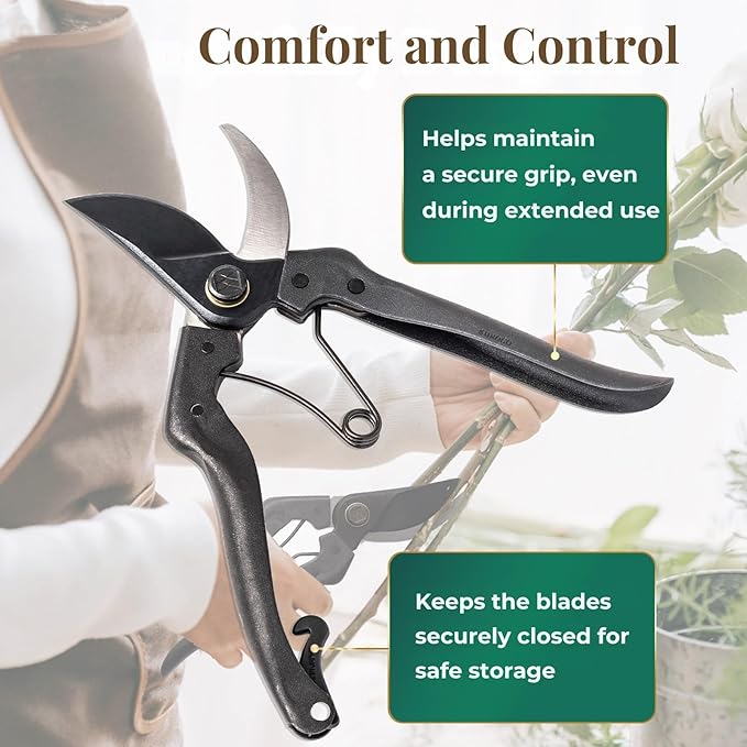 Wablade Japanese Pruning Shears Made in Japan, Bypass Hand Pruner for Clean Controlled Cutting, Up to 0.59 Inch for Branches, Alloy Steel Blade, Smooth Easy Control Gardening (Standard Model)