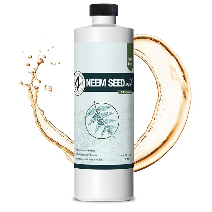 Zatural 100% Pure Neem Seed Oil | Cold Pressed, Undiluted Natural Oil for Skin Conditioning, Hair Moisture & Botanical Blending (16 Fl Oz)