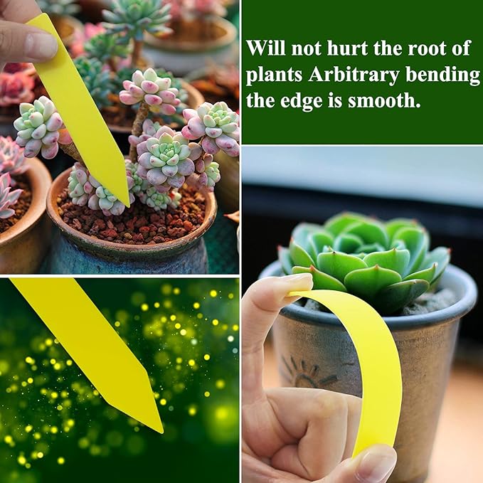 Mziart 120Pcs 4 Inches Plastic Plant Tags Waterproof Nursery Garden Plant Labels Stakes Pot Markers, Multicolor