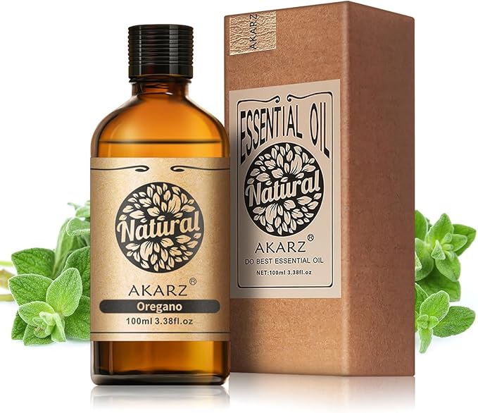 AKARZ 100ml Oregano Essential Oil Natural Oregano Oil Pure for Candle Making,DIY Skincare Products Massage,Home Spa Relaxation