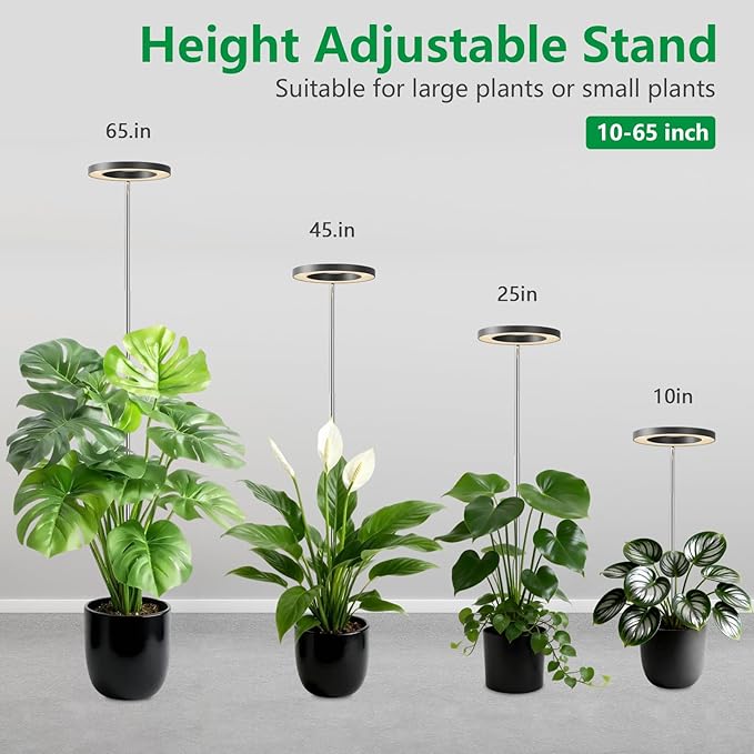 Grow Lights for Indoor Plants, Full Spectrum Plant Lights for Indoor Growing with 6/12/16H Timer-B2
