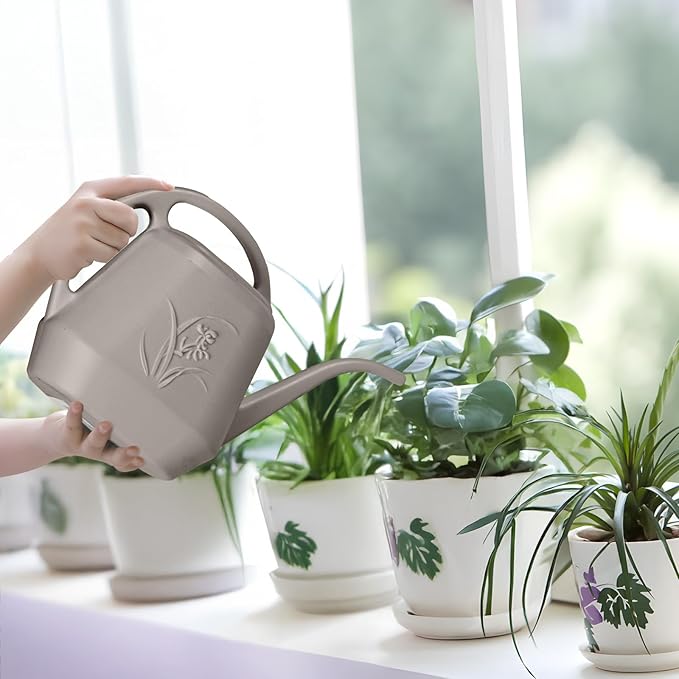 Plastic Watering Can - Coffee Color - 1 Gallon