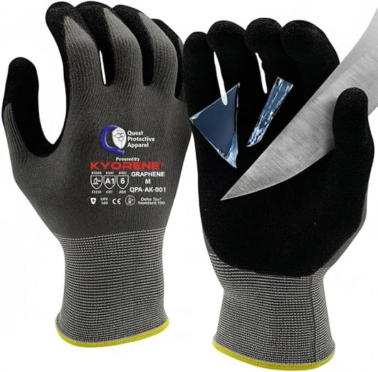 Quest Protective Apparel Cut Resistant Work Gloves (ANSI A1) – Lightweight Graphene Gloves for Gardening,DIY,Mechanical & General Handling – Breathable Grip Gloves for Men & Women – Medium, Case of 72